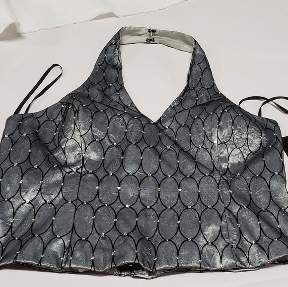 Ignite Evenings Women's Missy Flocknet Halter 16 Black/Silver NWT - Picture 13 of 13